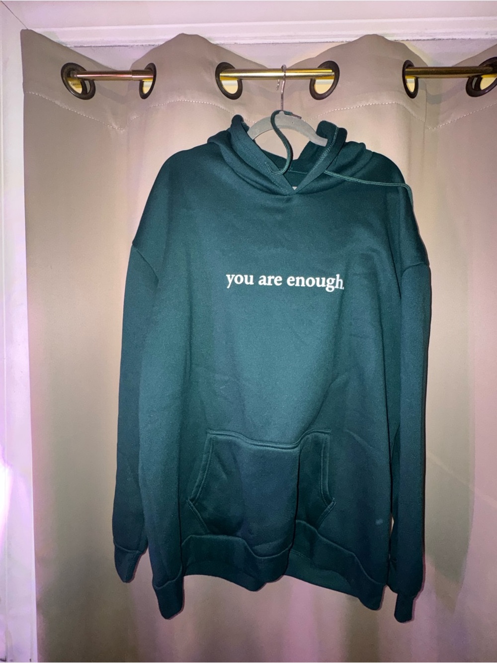Green 'You Are Enough' Hooded Sweatshirt - Unbranded